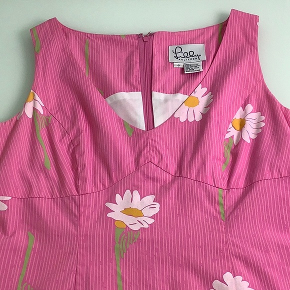 Vintage Lilly Pulitzer Anna Stemware Daisy V-neck sleeveless dress size 6 EUC - Picture 7 of 14